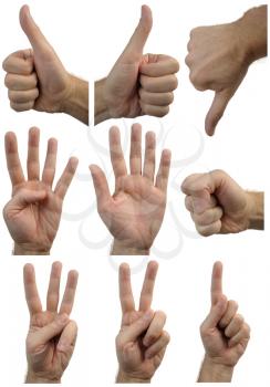 Royalty Free Photo of a Set of Hand Gestures