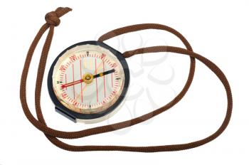 Liquid compass for orienteering, isolated on a white background