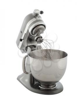 Kitchen appliances - pearl gray planetary mixer, isolated on a white background