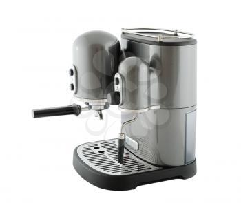 Pearl gray coffee machine, isolated on a white background