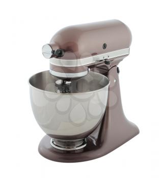 Kitchen appliances - brown planetary mixer, isolated on a white background