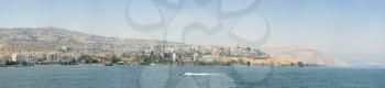 Panorama of the city of Tiberias by the Sea of Galilee (Israel) 
