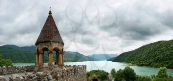 Medieval fortress Ananuri and Zhinvali Reservoir in the Caucasus Mountains