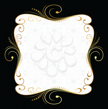 Royalty Free Clipart Image of a Golden Floral Frame