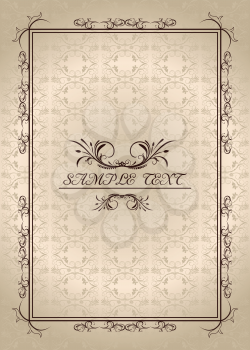 Royalty Free Clipart Image of a Floral Vintage Frame
