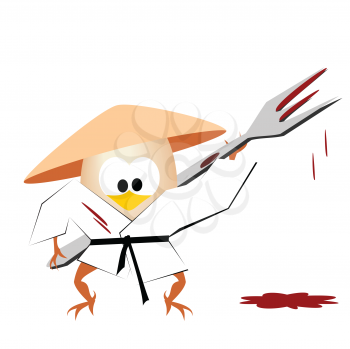 Royalty Free Clipart Image of a Hard Boiled Egg Character