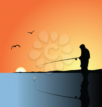 Royalty Free Clipart Image of a Fisherman 