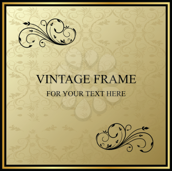 Royalty Free Clipart Image of a Floral Vintage Frame