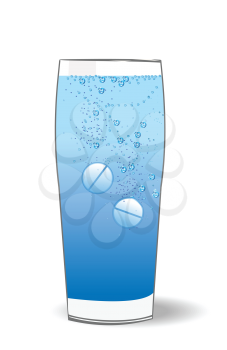 Royalty Free Clipart Image of Tablets in Water