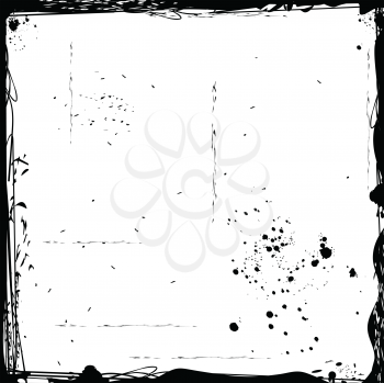 Royalty Free Clipart Image of a Black Grunge Frame