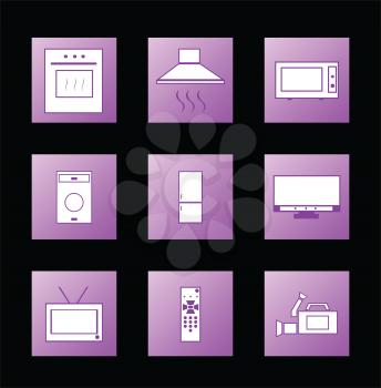 Royalty Free Clipart Image of Appliance Icons
