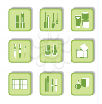 Royalty Free Clipart Image of Cosmetics Icons