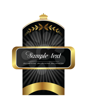 Royalty Free Clipart Image of a Gold-Framed Label