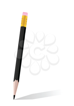 Royalty Free Clipart Image of a Black Pencil
