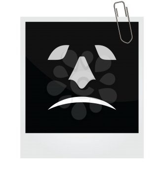 Royalty Free Clipart Image of a Polaroid With a Face