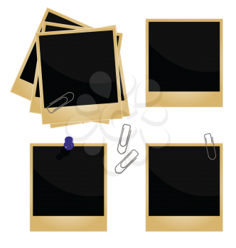 Royalty Free Clipart Image of a Set of Polaroids 