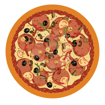 Royalty Free Clipart Image of a Pizza