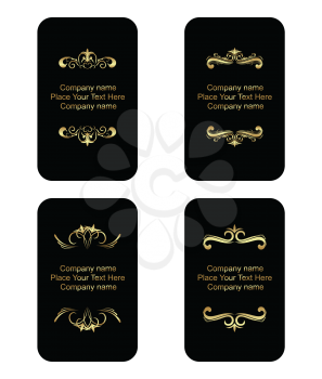 Royalty Free Clipart Image of a Set of Four Business Cards