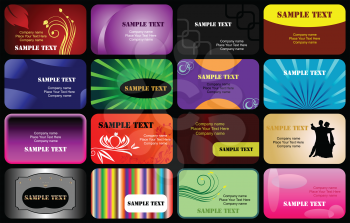 Royalty Free Clipart Image of a Set of Business Cards