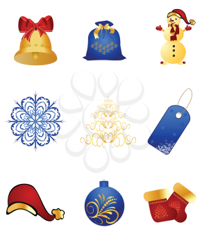 Royalty Free Clipart Image of a Set of Christmas Icons