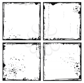 Royalty Free Clipart Image of a Set of Grunge Frames