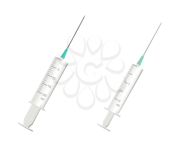 Royalty Free Clipart Image of Two Syringes 