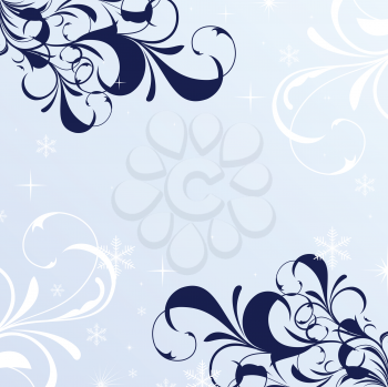 Royalty Free Clipart Image of a Winter Floral Design