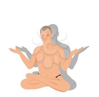 Royalty Free Clipart Image of a Man Sitting in a Yoga Position
