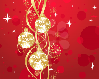 Illustration Christmas background with set balls - vector