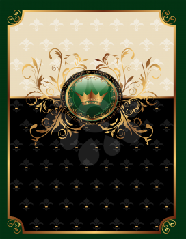 Illustration gold invitation frame or packing for elegant design - vector