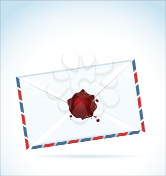 Illustration of the closed letter fastened by red sealing wax - vector