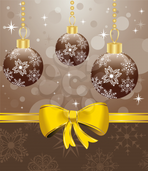 Illustration Christmas packing with set balls - vector