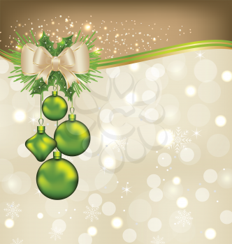 Illustration holiday background with Christmas balls - vector