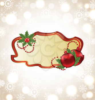 Illustration greeting elegant card with Christmas ball - vector