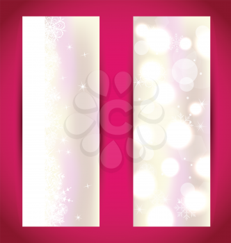 Illustration set Christmas banners with snowflakes - vector