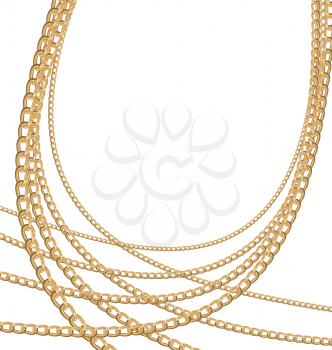 Illustration of set jewelry gold chains different size - vector eps10