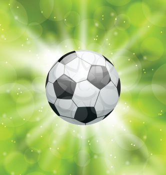 Illustration football light background with ball - vector