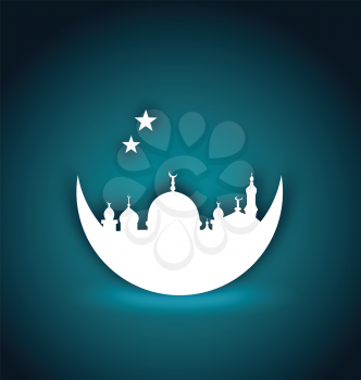Illustration greeting card for Ramadan Kareem - vector