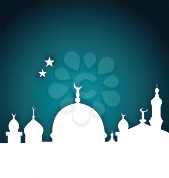 Illustration elegant card with beautiful mosque - vector