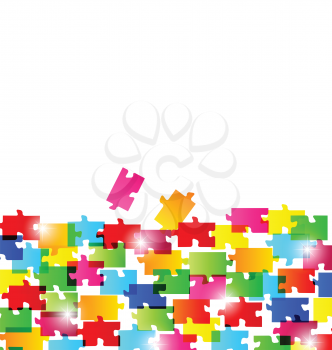 Illustration abstract background made from colorful puzzle pieces - vector