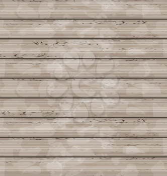 Illustration brown wooden texture, grunge background - vector