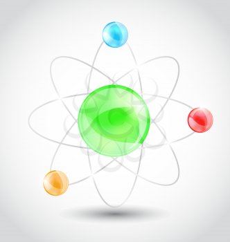 Illustration atom symbol isolated on white background - vector