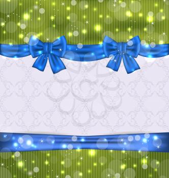 Illustration Christmas background with ribbon bows - vector