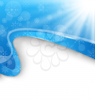 Illustration cute winter brochure with snowflakes - vector