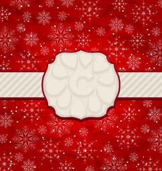 Illustration Christmas vintage invitation with snowflakes - vector