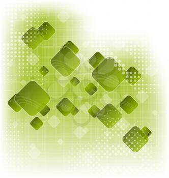 Illustration abstract creative green background with squares - vector