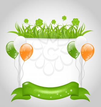 Illustration cute nature background for St. Patrick's Day - vector
