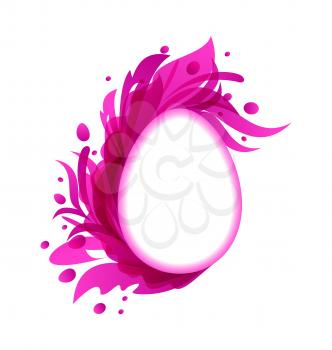 Illustration Easter flourish egg in transparent grunge style - vector