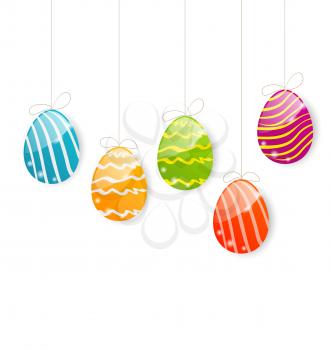 Illustration Easter colorful eggs on white background - vector