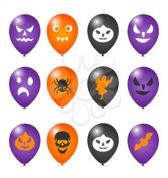 Illustration colorful balloons for Halloween party - vector